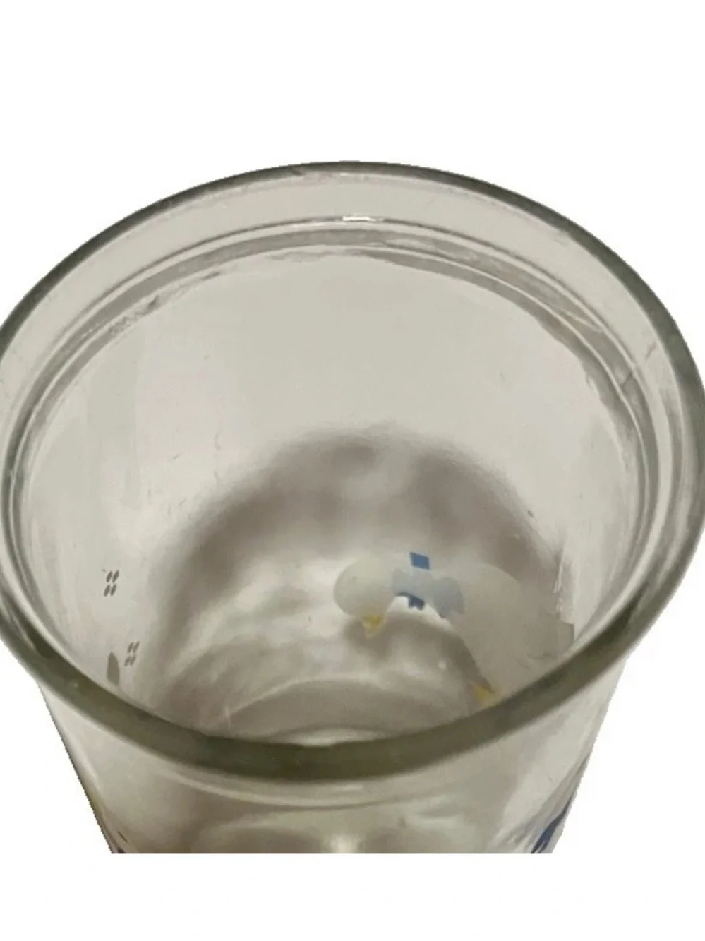 Vintage 4” Bama Jelly Juice Jar Duck Geese Blue Bows Glass (0027)
